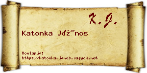 Katonka János névjegykártya